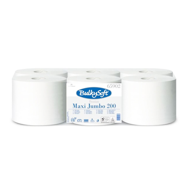 Papier toaletowany jumbo długi 200m gładki do centralnego dozowania typu smart-one 2warstwy 6 rolek