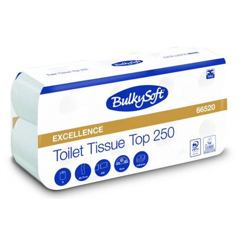 Papier toaletowy mocny i długi 29m biały 3 warstwy Bulkysoft Excellence 72 rolek