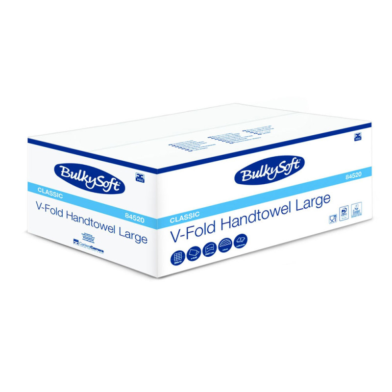 Ręcznik papierowy w listkach 24x21cm składany typu ZZ V-FOLD 3000szt biały 2 warstwy