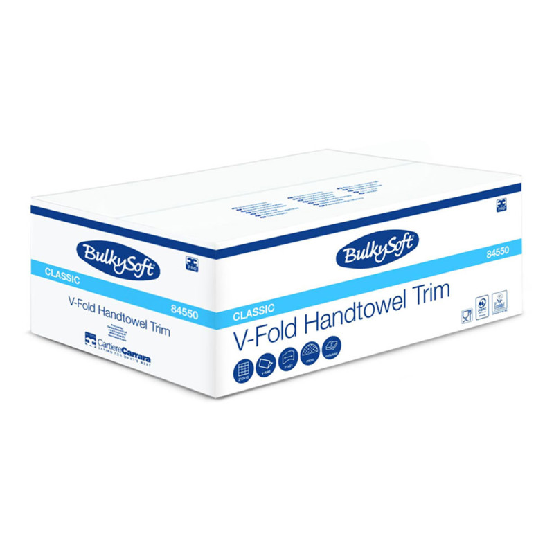 Ręcznik papierowy w listkach krótki 21x21cm składany typu ZZ V-FOLD 3150szt biały 2 warstwy