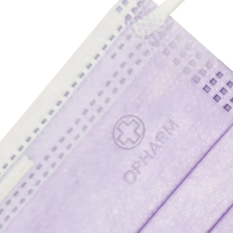 Maseczka chirurgiczna kolor fioletowy na gumkę typ IIR Opharm 50 szt