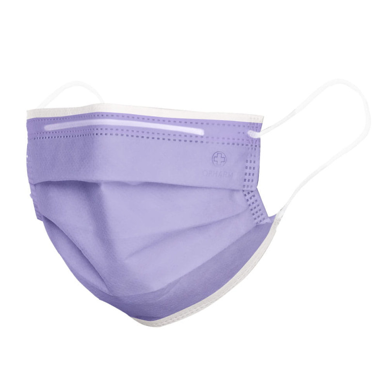 Maseczka chirurgiczna kolor fioletowy na gumkę typ IIR Opharm 50 szt