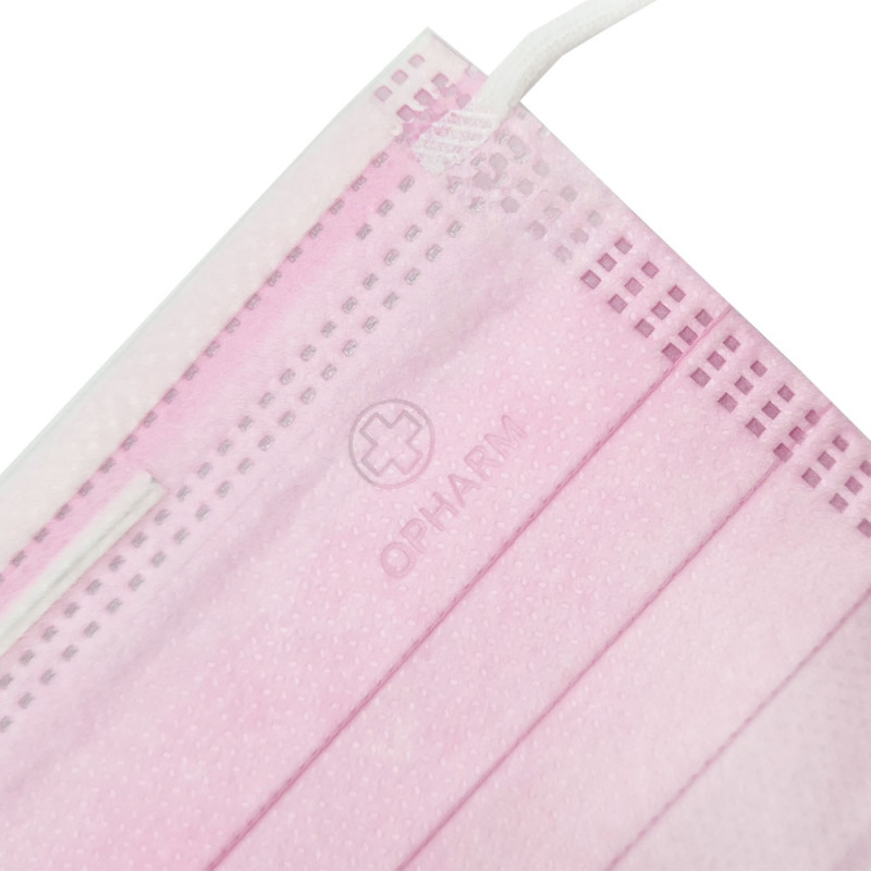 Maseczka chirurgiczna kolor różowy na gumkę typ IIR Opharm 1200 szt