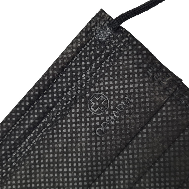 Maseczka chirurgiczna kolor czarny na gumkę typ IIR Opharm 1200 szt