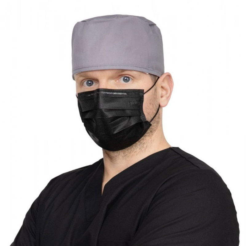 Maseczka chirurgiczna kolor czarny na gumkę typ IIR Opharm 1200 szt