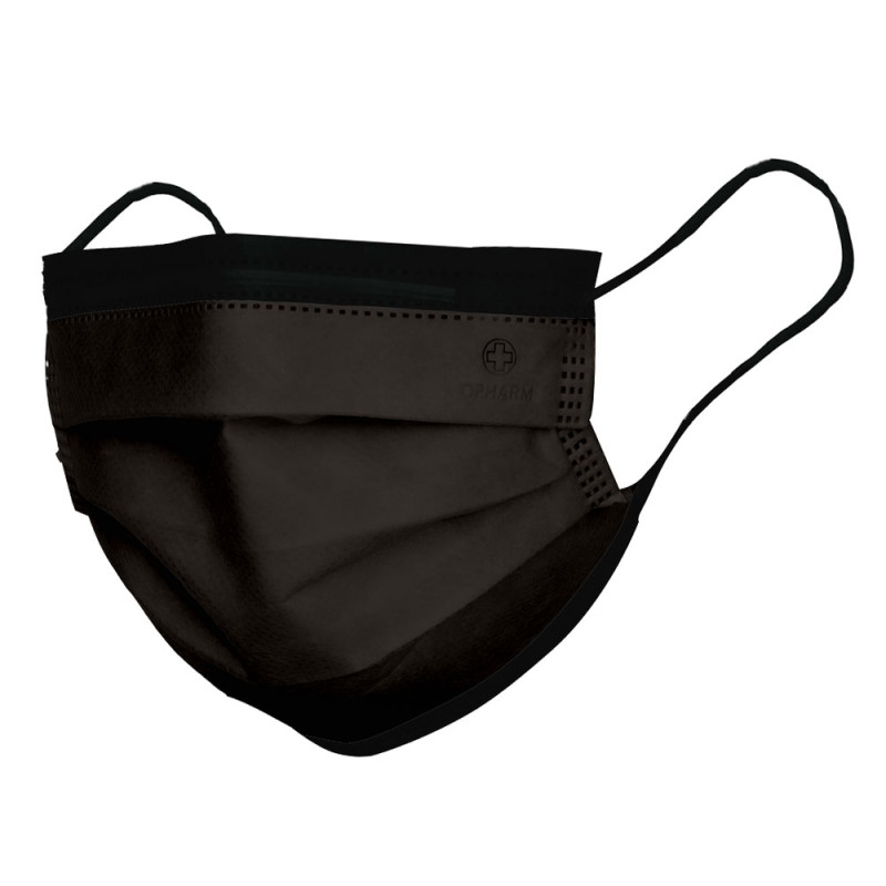 Maseczka chirurgiczna kolor czarny na gumkę typ IIR Opharm 1200 szt