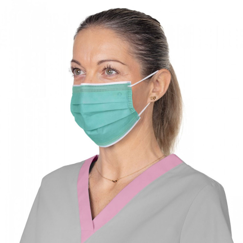 Maseczka chirurgiczna kolor turkusowy na gumkę typ IIR Opharm 1200 szt