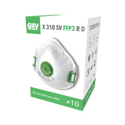Maska z filtrem ffp3 z zaworkiem Oxyline X 310 SV FFP3 R D kolor biały 360 szt