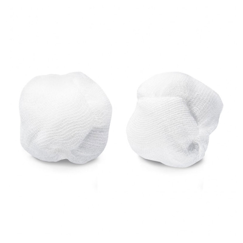 Tupfer jałowy z gazy 15cm x 15cm kula 17 nitek 5szt blister + TAG