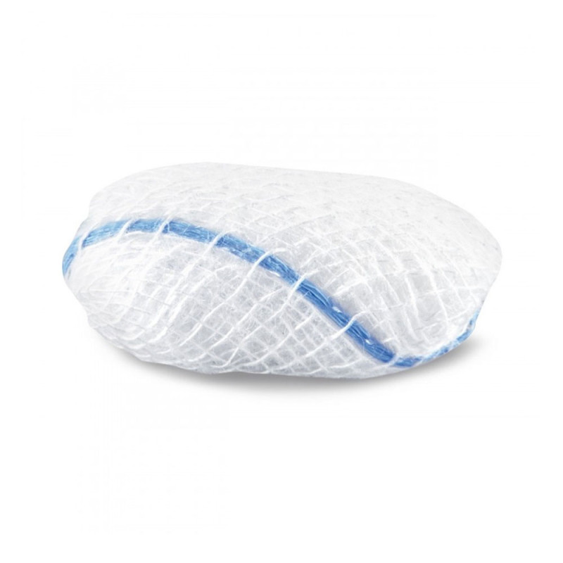 Tupfer jałowy z gazy z nitką RTG 12cm x 12cm groszek 17 nitek 5szt blister + TAG