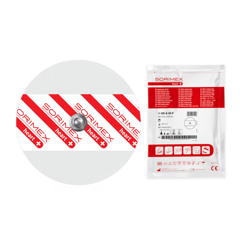 Elektrody EKG EK-S 55 P pianka żel ciekły 55mm 30szt wielopak 40op