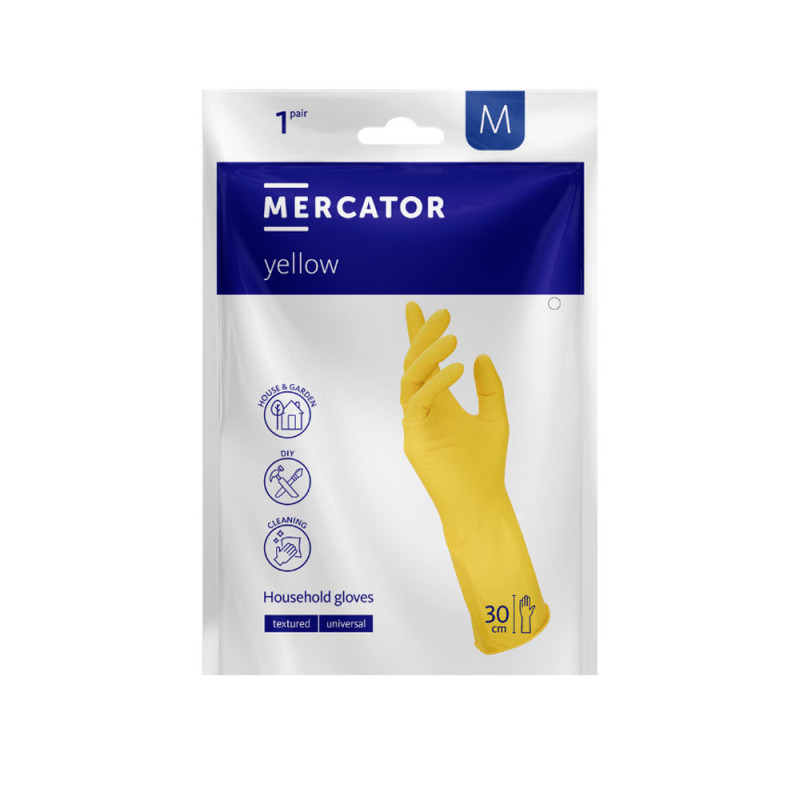 Rękawiczki gumowe M gospodarcze żółte lateksowe Ideall Yellow 1 para