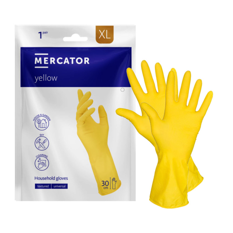 Rękawiczki gumowe XL gospodarcze żółte lateksowe Ideall Yellow 1 para