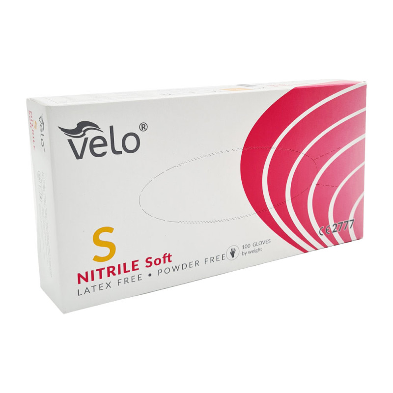 Rękawiczki nitrylowe S niebieskie Velo 100sztuk