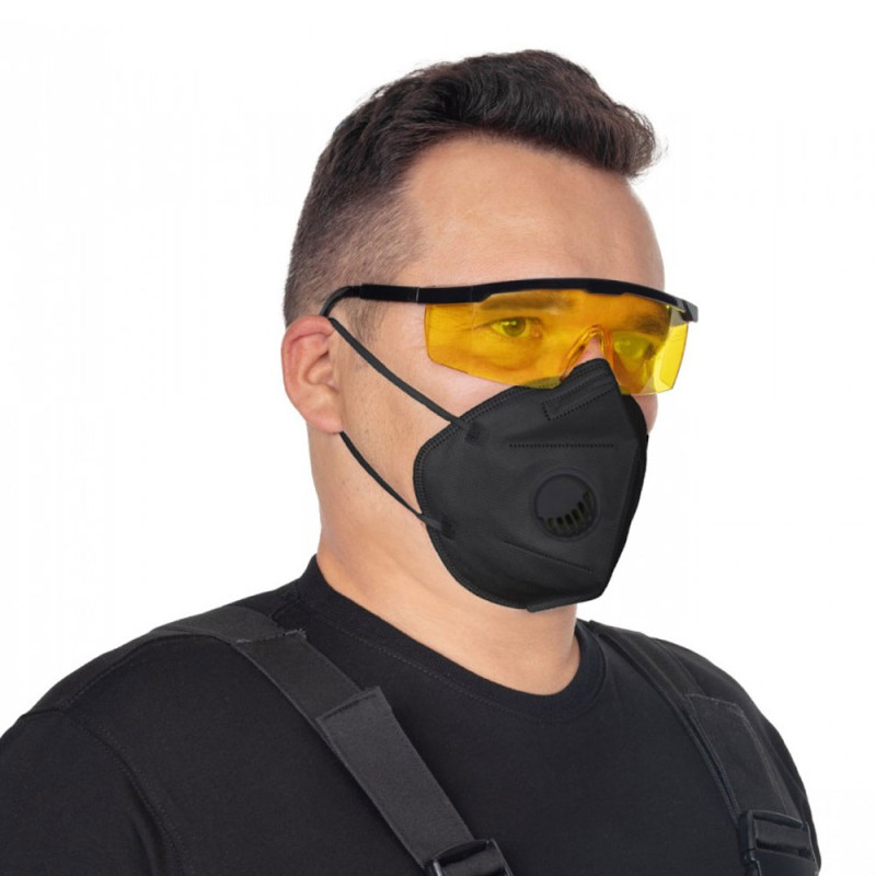 Maska z filtrem ffp3 z zaworkiem Opharm na gumkę kolor czarny 240 szt