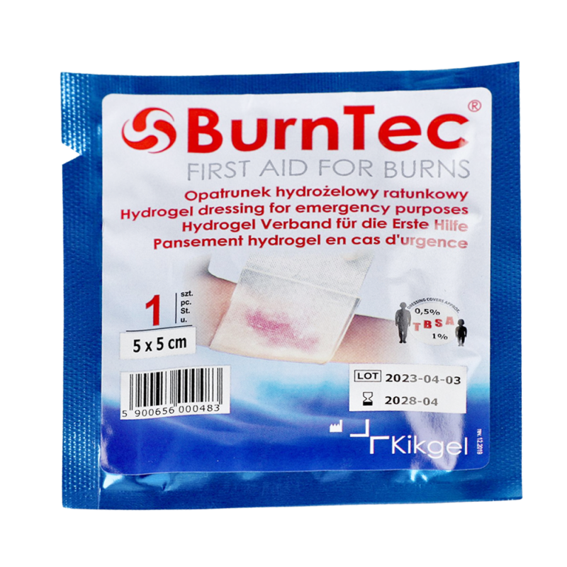 Opatrunek hydrożelowy ratunkowy 5cm x 5 cm BurnTec 1szt