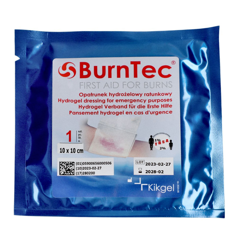 Opatrunek hydrożelowy ratunkowy 10cm x 10cm BurnTec 1szt