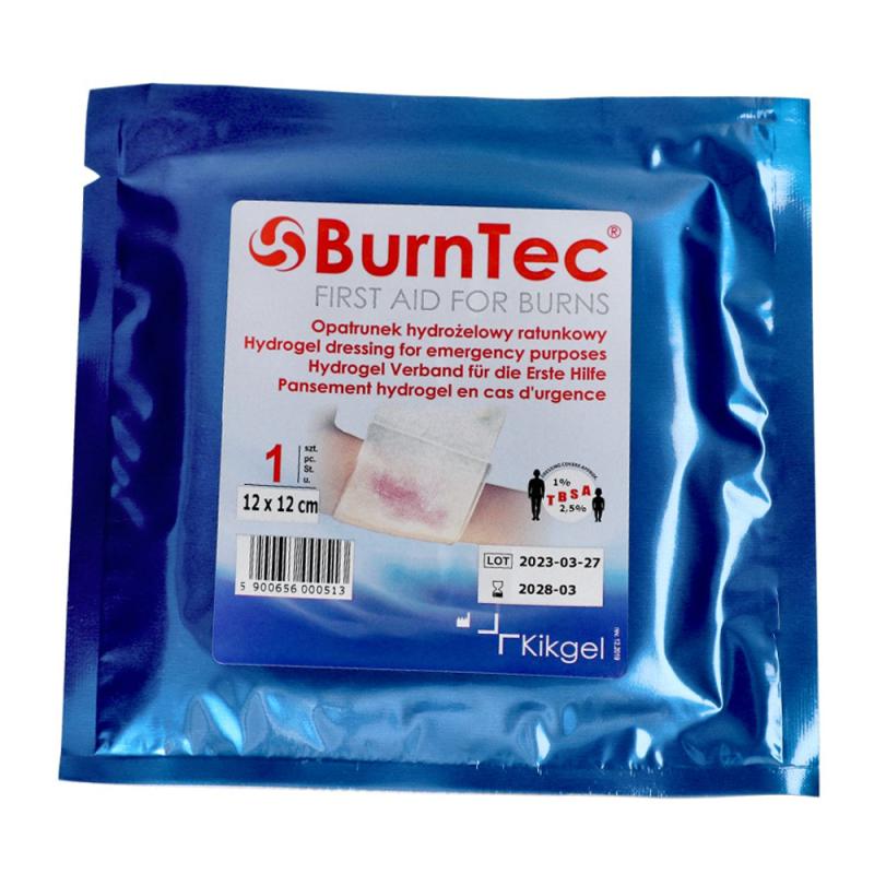 Opatrunek hydrożelowy ratunkowy 12cm x 12cm BurnTec 1szt