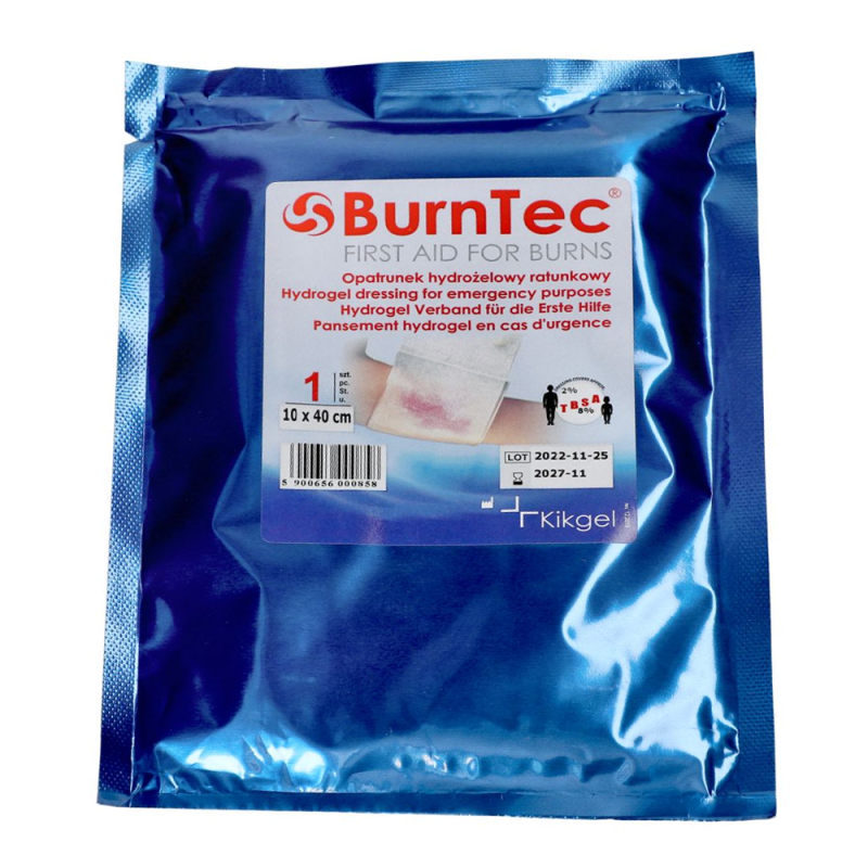 Opatrunek hydrożelowy ratunkowy 10cm x 40cm BurnTec 1szt