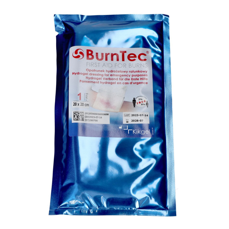 Opatrunek hydrożelowy ratunkowy 20cm x 20cm BurnTec 1szt