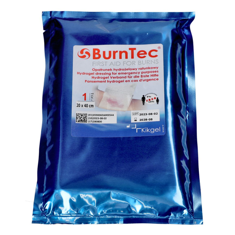 Opatrunek hydrożelowy ratunkowy 20cm x 40cm BurnTec 1szt