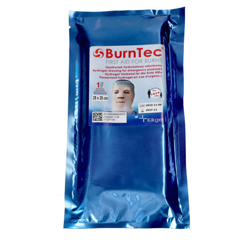 Opatrunek hydrożelowy ratunkowy na twarz 25cm x 25cm BurnTec 1szt