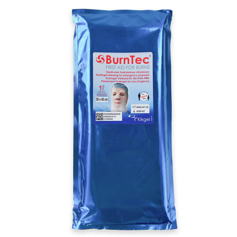 Opatrunek hydrożelowy ratunkowy na twarz 30cm x 40cm BurnTec 1szt