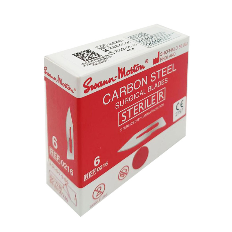 Ostrze chirurgiczne 6 sterylne 100szt stal węglowa Swann-Morton