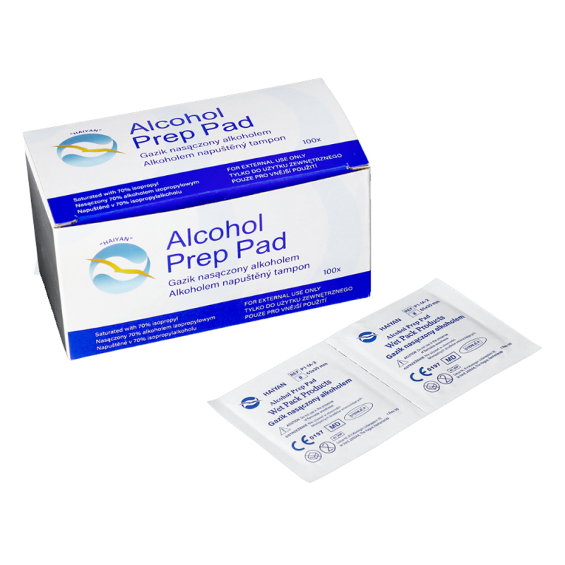 Gazik do dezynfekcji powierzchni nasączony alkoholem Alcohol Prep Pad 65mm x 30mm sterylny 100 szt
