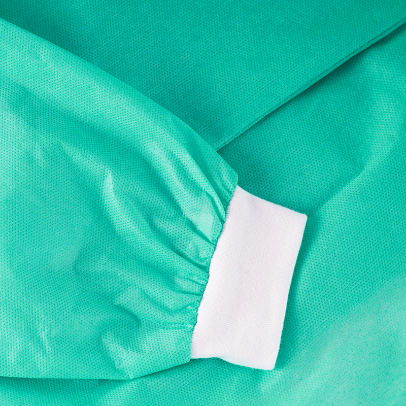 Fartuch jednorazowy zielony M z mankietem (flizelina 24g) 10szt