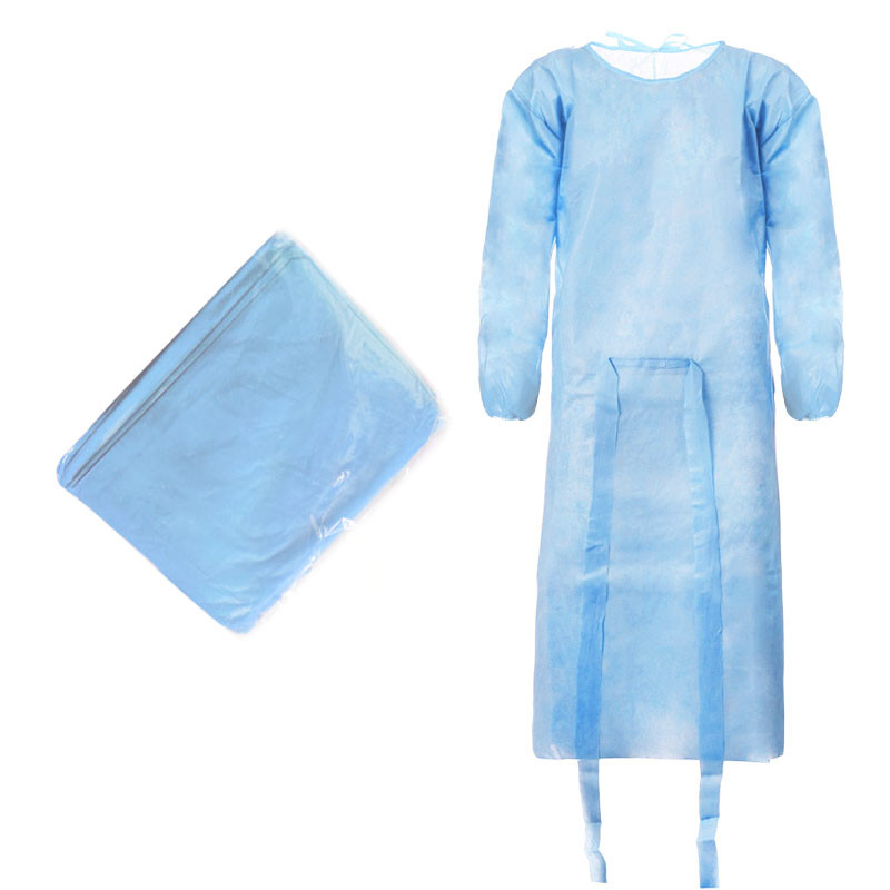 Fartuch jednorazowy niebieski L z gumką (flizelina 24g) 100szt