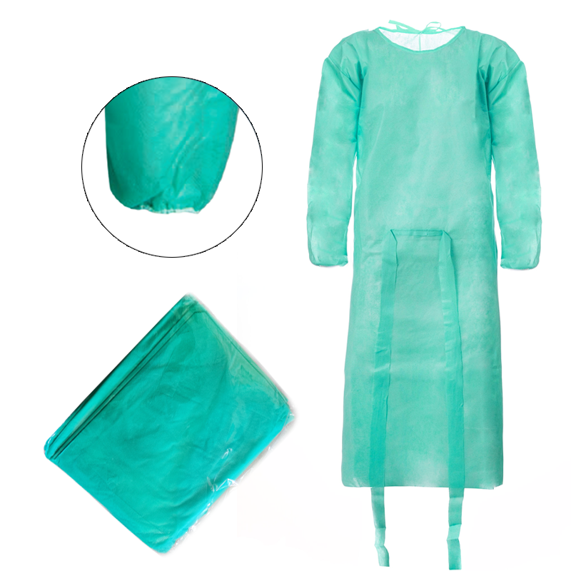 Fartuch jednorazowy zielony XL z gumką (flizelina 24g) 100szt