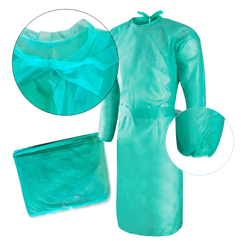 Fartuch jednorazowy zielony XXL z gumką (flizelina 24g) 100szt