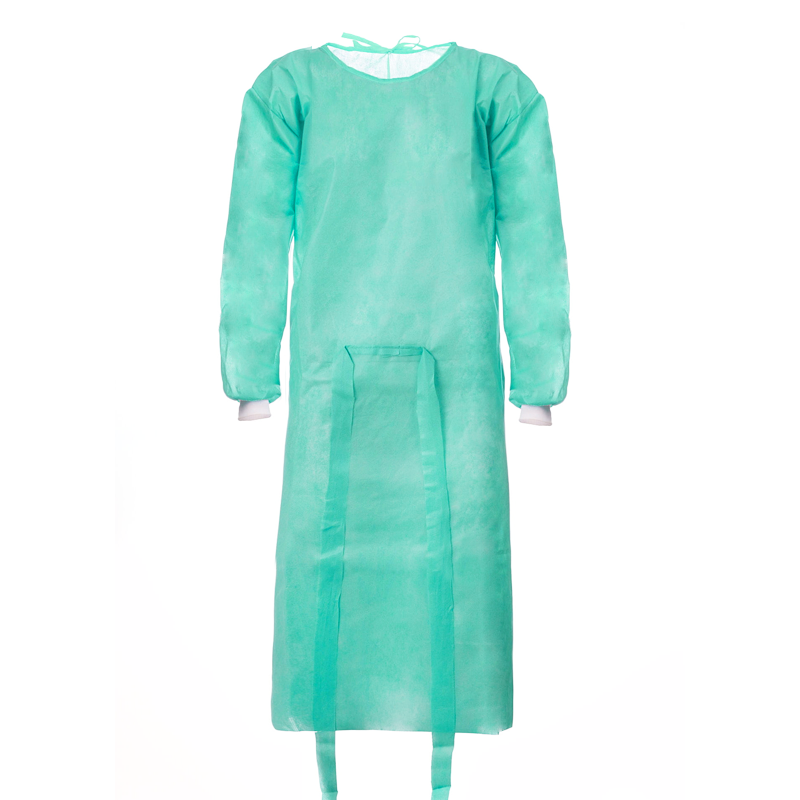 Fartuch jednorazowy zielony L z mankietem (flizelina 24g) 100szt