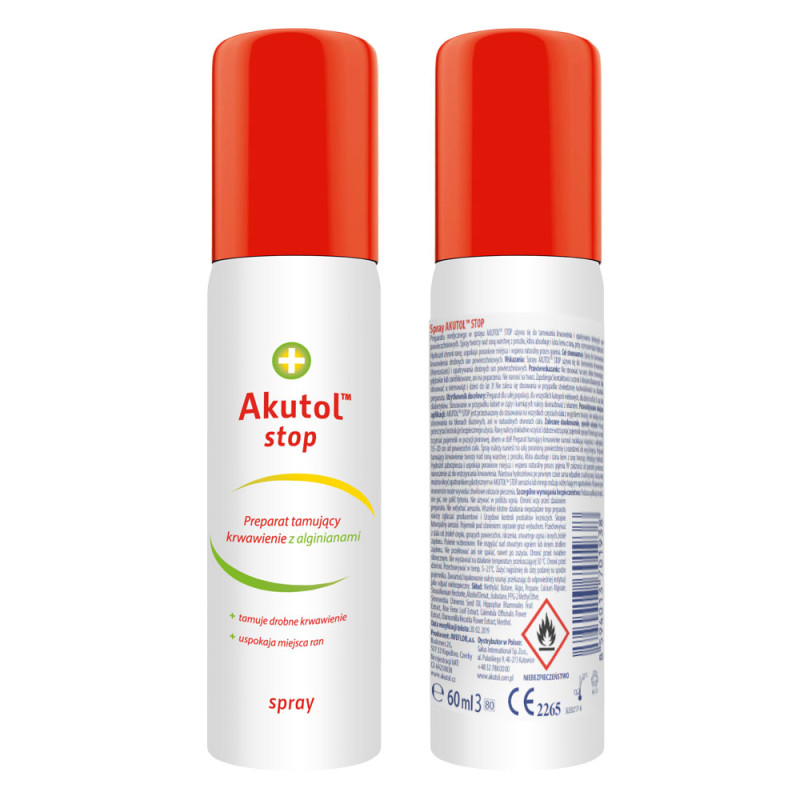 Spray do tamowania krwawienia Akutol Stop na drobne rany 60ml 15szt