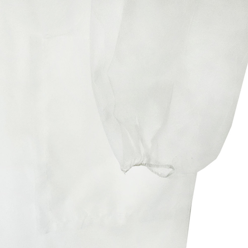 Fartuch jednorazowy biały L na rzepy laboratoryjny (flizelina 23g) 100szt