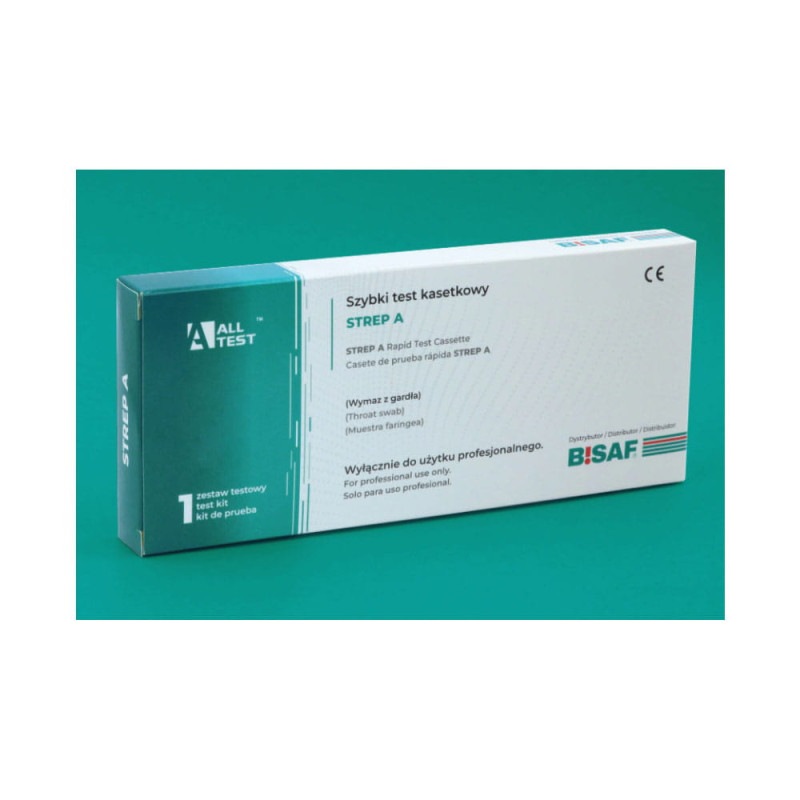 Test strep - kasetkowy test na anginę bakteryjną Strep A (wykrywanie antygenów) 1 szt