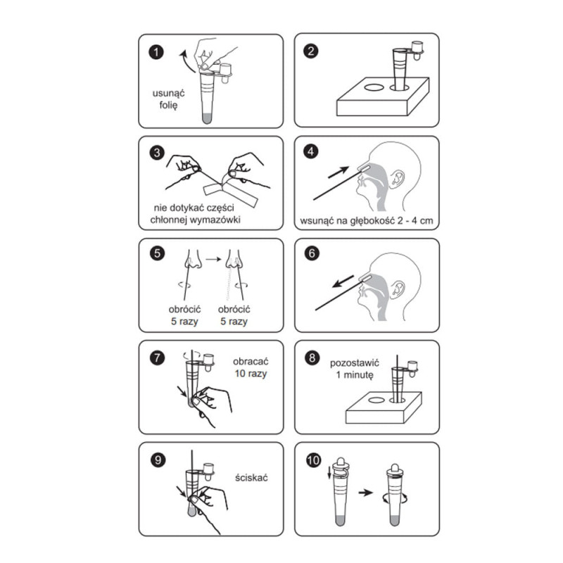 Test combo 4w1 CorDx wymazowy test na RSV grypa A grypa B sars-cov do samokontroli 1szt