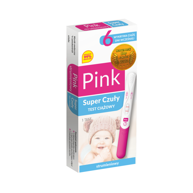 Test ciążowy strumieniowy super czuły Pink 10 ml/U 1szt