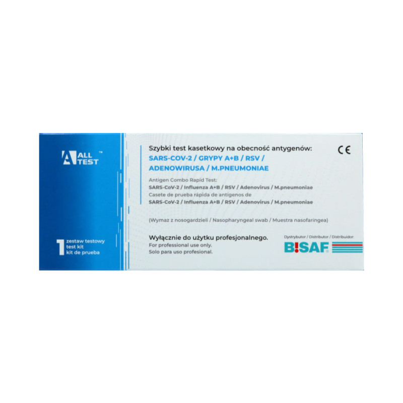 Combo test 6w1 na RSV / grypa A / grypa B / SARS-COV / Adenowirus / Mycoplasma Pneumoniae 100szt