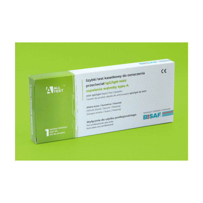 Test kasetkowy do oznaczania przeciwciał IgG / IgM HAV zapalenia wątroby typu A 100szt