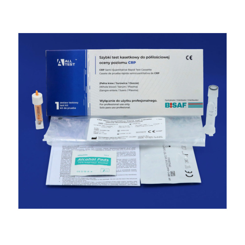 Test CRP kasetkowy do półilościowego oznaczenia białka CRP diagnostyka stanu zapalnego 100szt