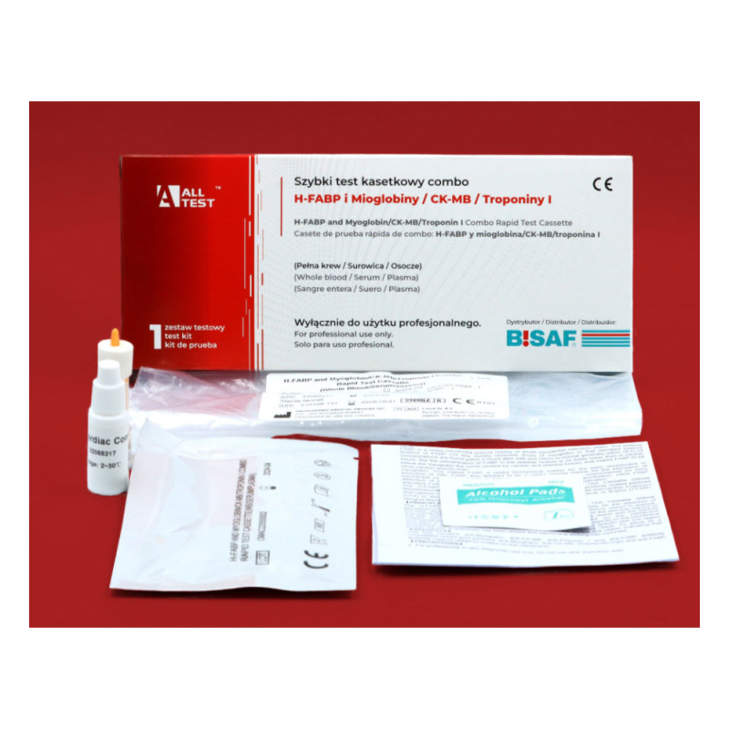 Combo test cardio - test kasetkowy na H-FABP i Mioglobiny / CK-MB / Troponiny I 100szt