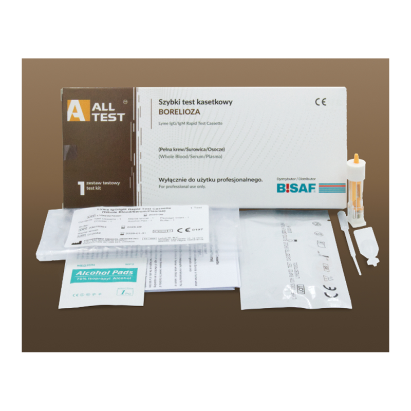Test na borelioze - kasetkowy do oznaczania przeciwciał IgG/IgM Boreliozy 100szt