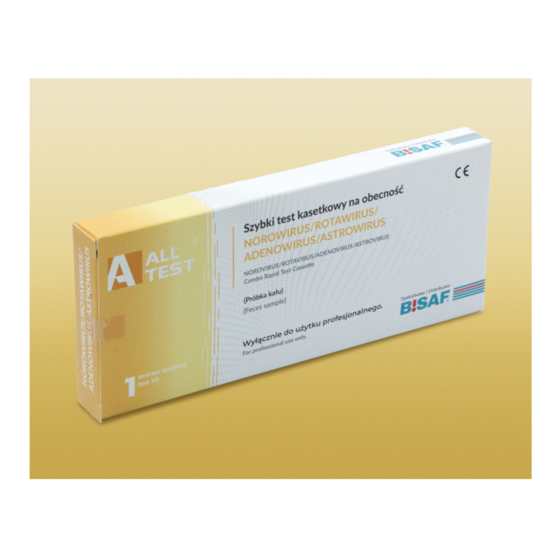 Combo test na wirusy jelitowe 4w1 Norowirus, Rotawirus, Adenowirus, Astrowirus 100szt