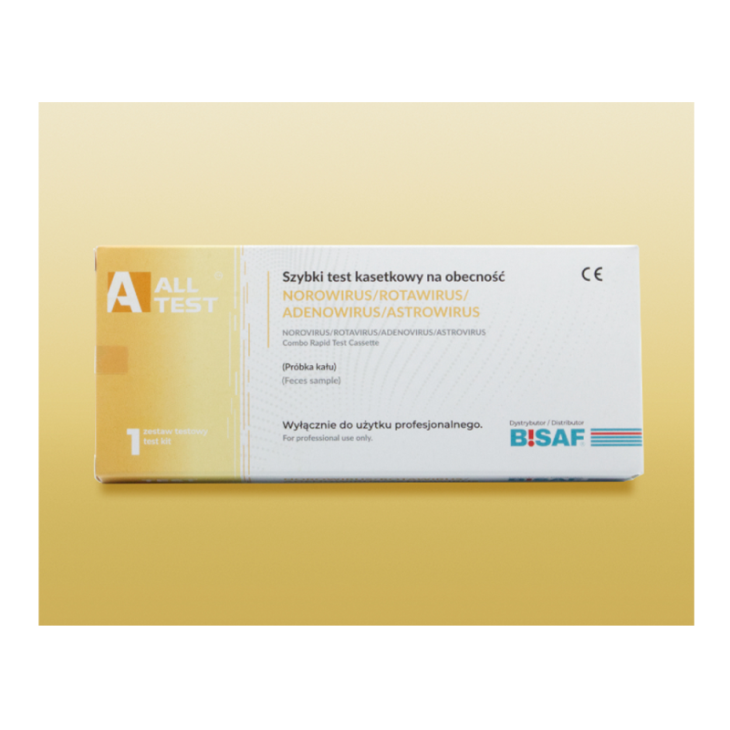 Combo test na wirusy jelitowe 4w1 Norowirus, Rotawirus, Adenowirus, Astrowirus 100szt