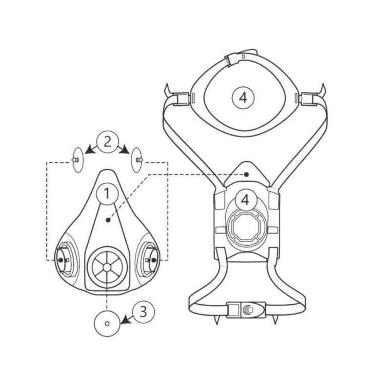Półmaska przeciwgazowa X6 guma TPR bagnet L 1szt