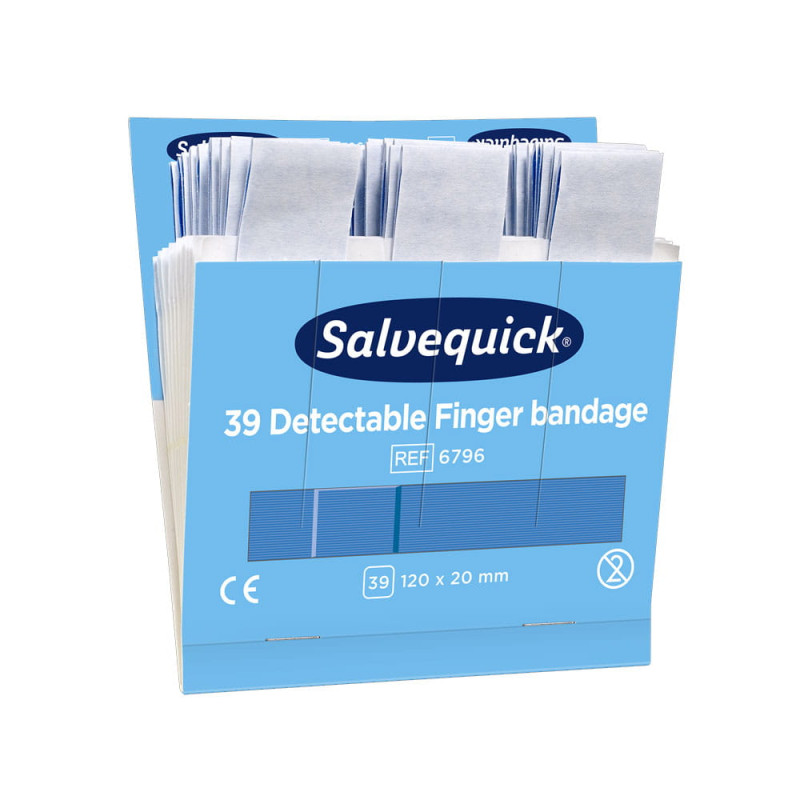 Długie niebieskie plastry wykrywalne Cederroth Salvequick 39 szt.