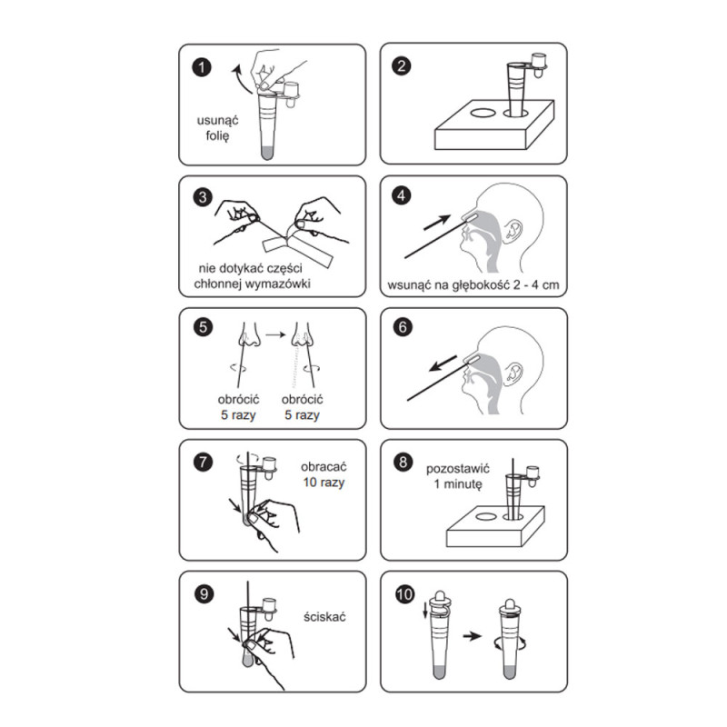 Test combo 4w1 CorDx wymazowy test na RSV grypa A grypa B sars-cov do samokontroli 100szt