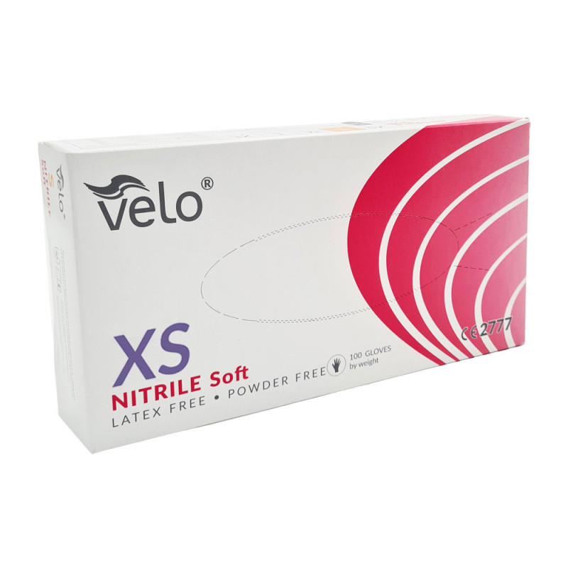 Rękawiczki nitrylowe XS niebieskie Velo 100sztuk